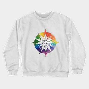 Colorful Spectrum Flower Silhouette Art No. 530 Crewneck Sweatshirt